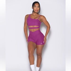 Bombshell sportswear fuchsia tiny waist shorts
